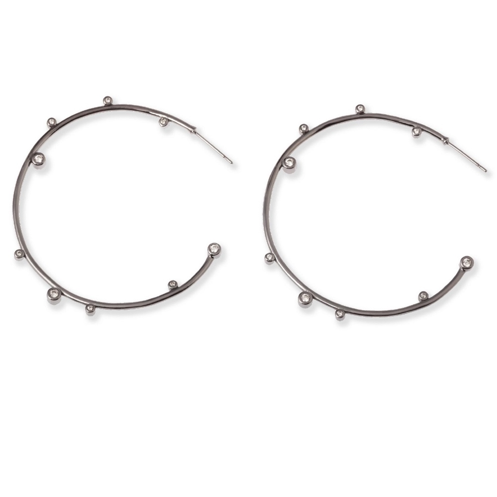 Lety Hoop Earrings In Hematite